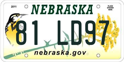 NE license plate 81LD97