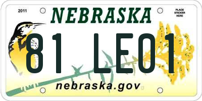 NE license plate 81LE01