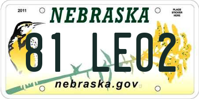 NE license plate 81LE02