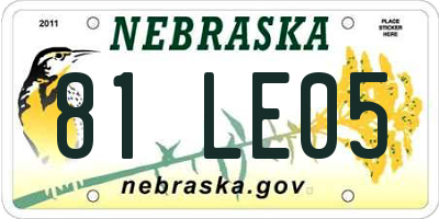NE license plate 81LE05