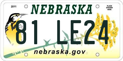 NE license plate 81LE24