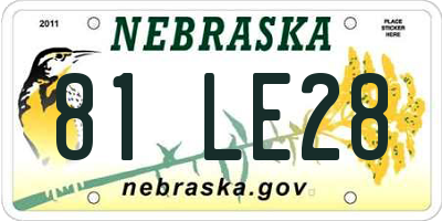 NE license plate 81LE28