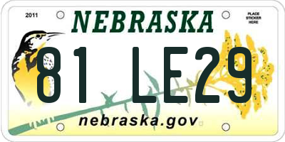 NE license plate 81LE29