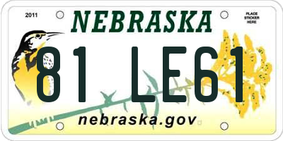 NE license plate 81LE61