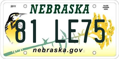 NE license plate 81LE75