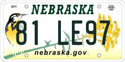 NE license plate 81LE97