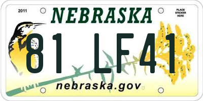 NE license plate 81LF41