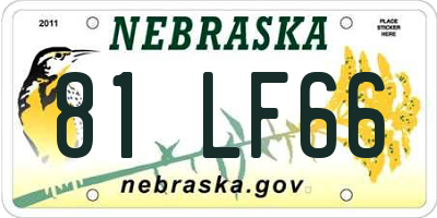 NE license plate 81LF66