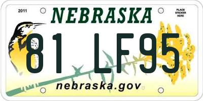 NE license plate 81LF95