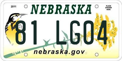 NE license plate 81LG04