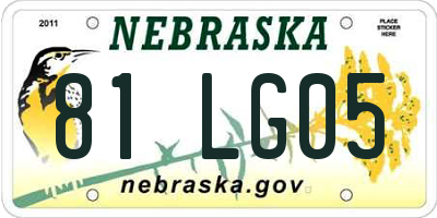 NE license plate 81LG05