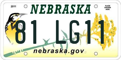 NE license plate 81LG11