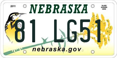 NE license plate 81LG51