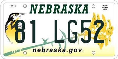NE license plate 81LG52