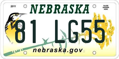 NE license plate 81LG55