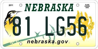 NE license plate 81LG56