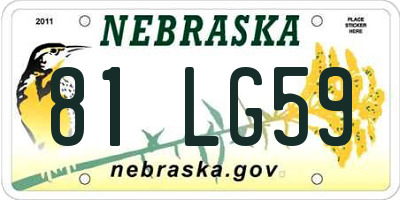 NE license plate 81LG59