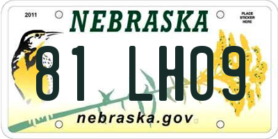 NE license plate 81LH09