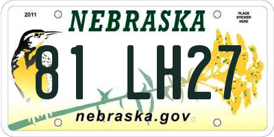 NE license plate 81LH27