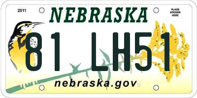 NE license plate 81LH51