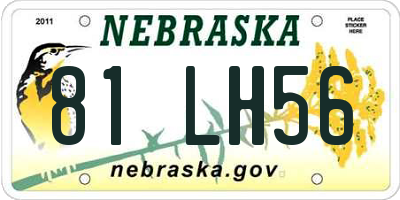 NE license plate 81LH56
