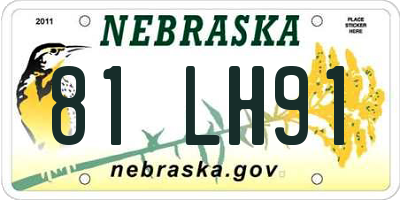 NE license plate 81LH91