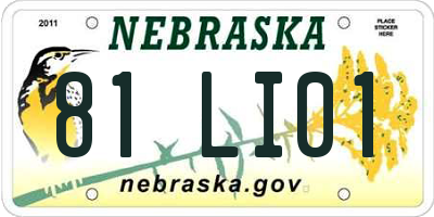 NE license plate 81LI01
