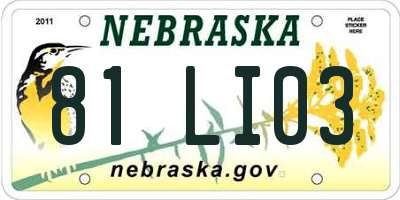 NE license plate 81LI03