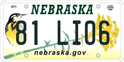 NE license plate 81LI06