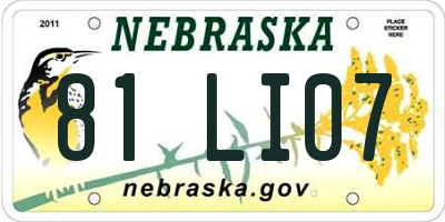NE license plate 81LI07