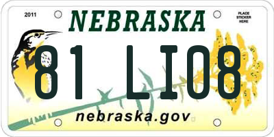 NE license plate 81LI08