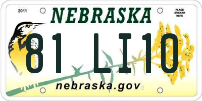 NE license plate 81LI10
