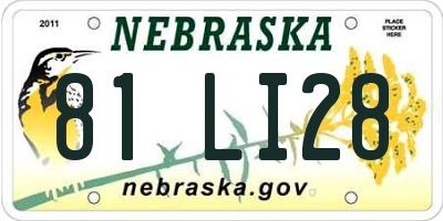 NE license plate 81LI28
