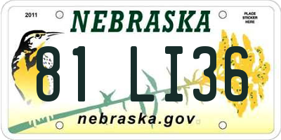 NE license plate 81LI36