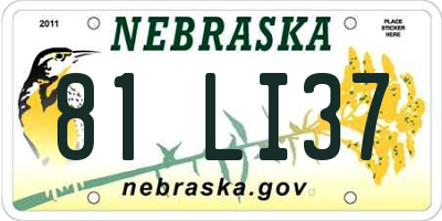 NE license plate 81LI37