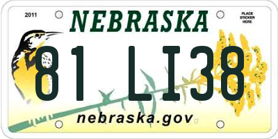NE license plate 81LI38