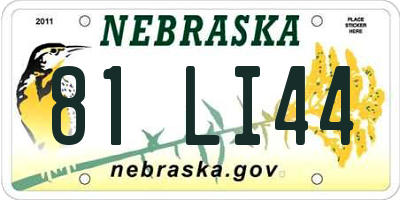 NE license plate 81LI44