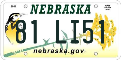 NE license plate 81LI51