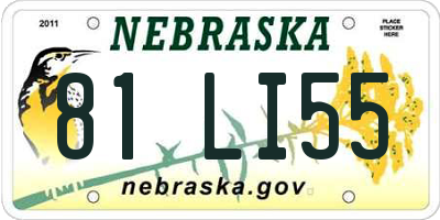 NE license plate 81LI55