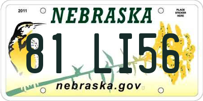 NE license plate 81LI56