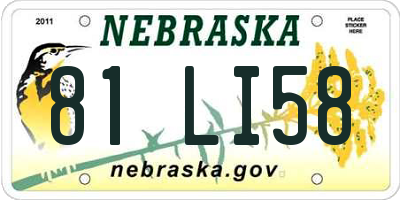 NE license plate 81LI58