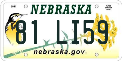 NE license plate 81LI59