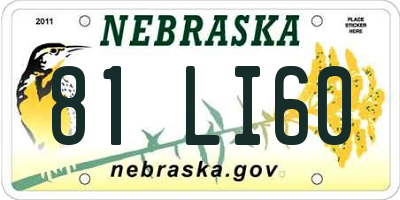 NE license plate 81LI60