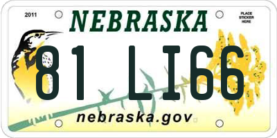 NE license plate 81LI66