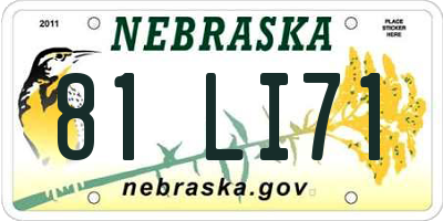 NE license plate 81LI71