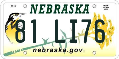 NE license plate 81LI76