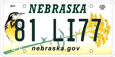 NE license plate 81LI77