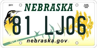 NE license plate 81LJ06