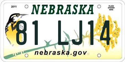 NE license plate 81LJ14
