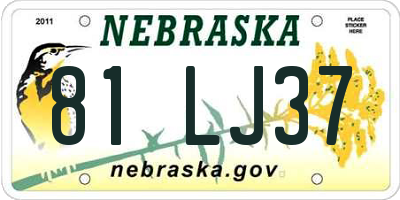 NE license plate 81LJ37